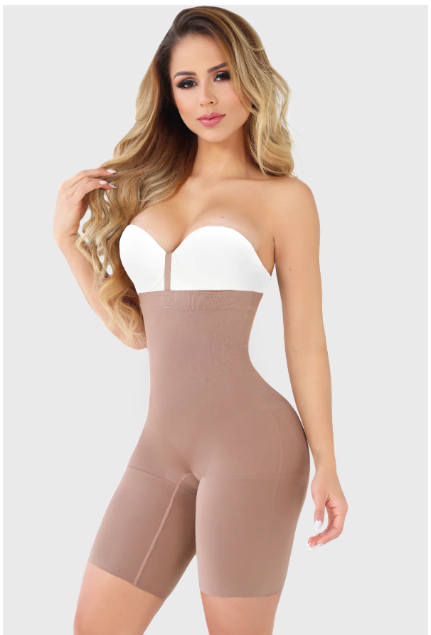 SEAMLESS STRAPLESS BODYSUIT - MOCHA 230