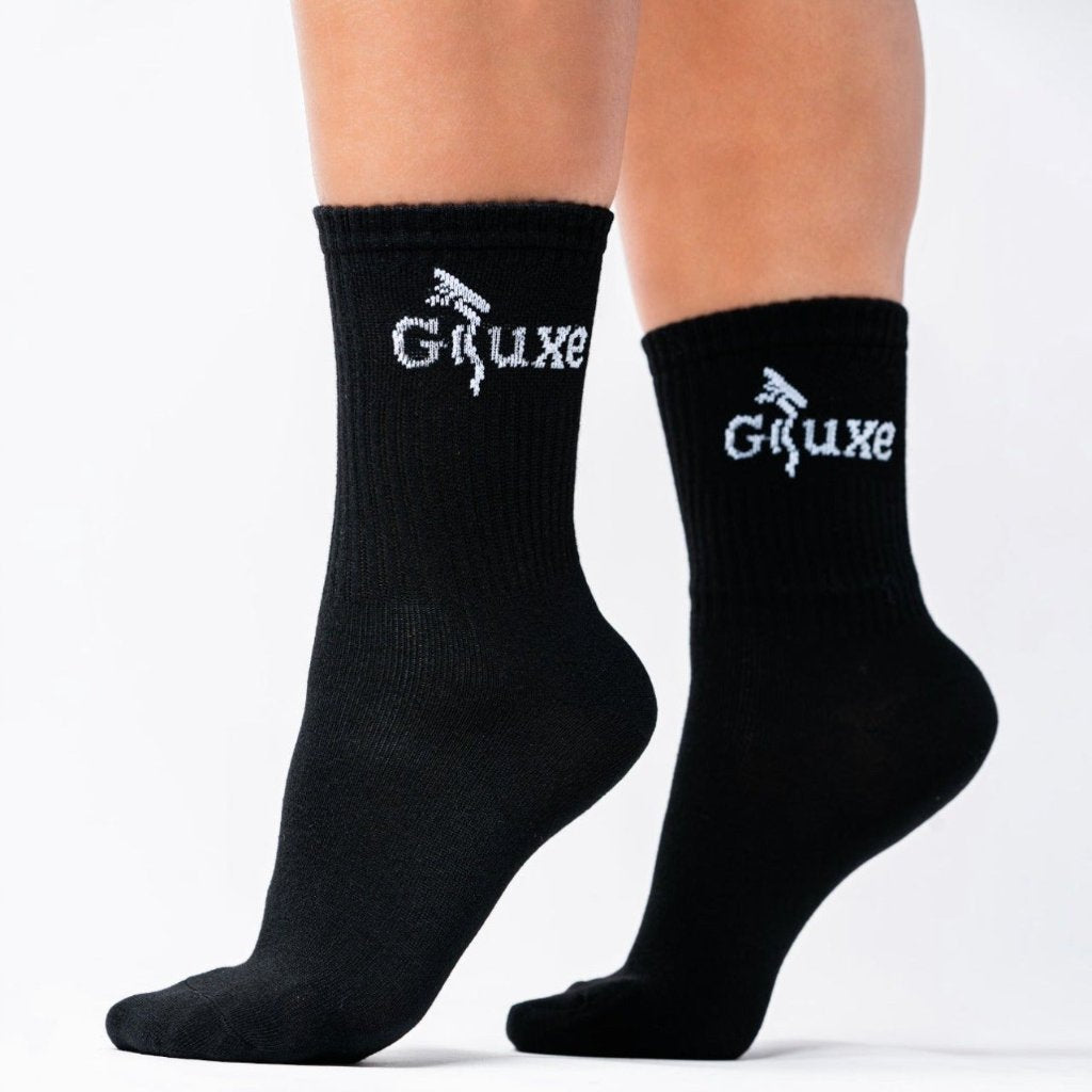 BLACK GLUXE CREW SOCKS