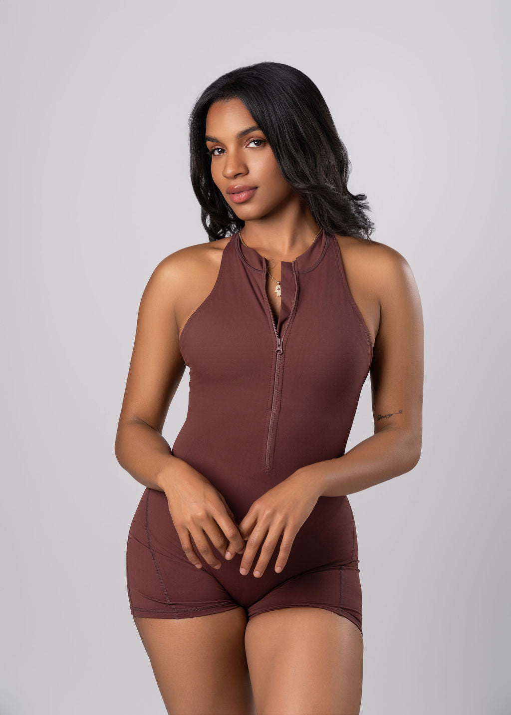 GAINS ROMPER - BROWN