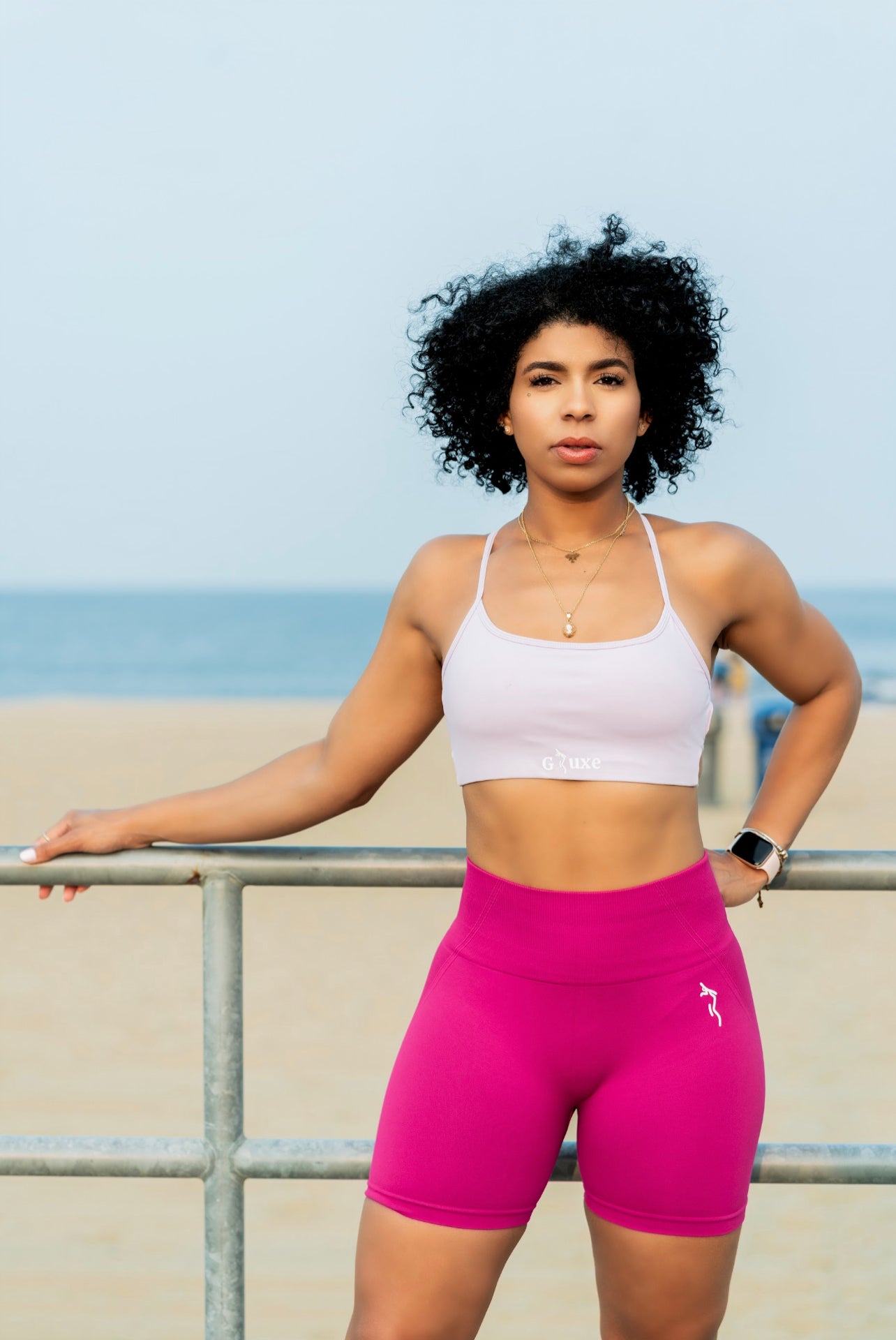 TWIST OPEN BACK SPORTS BRA - LILAC