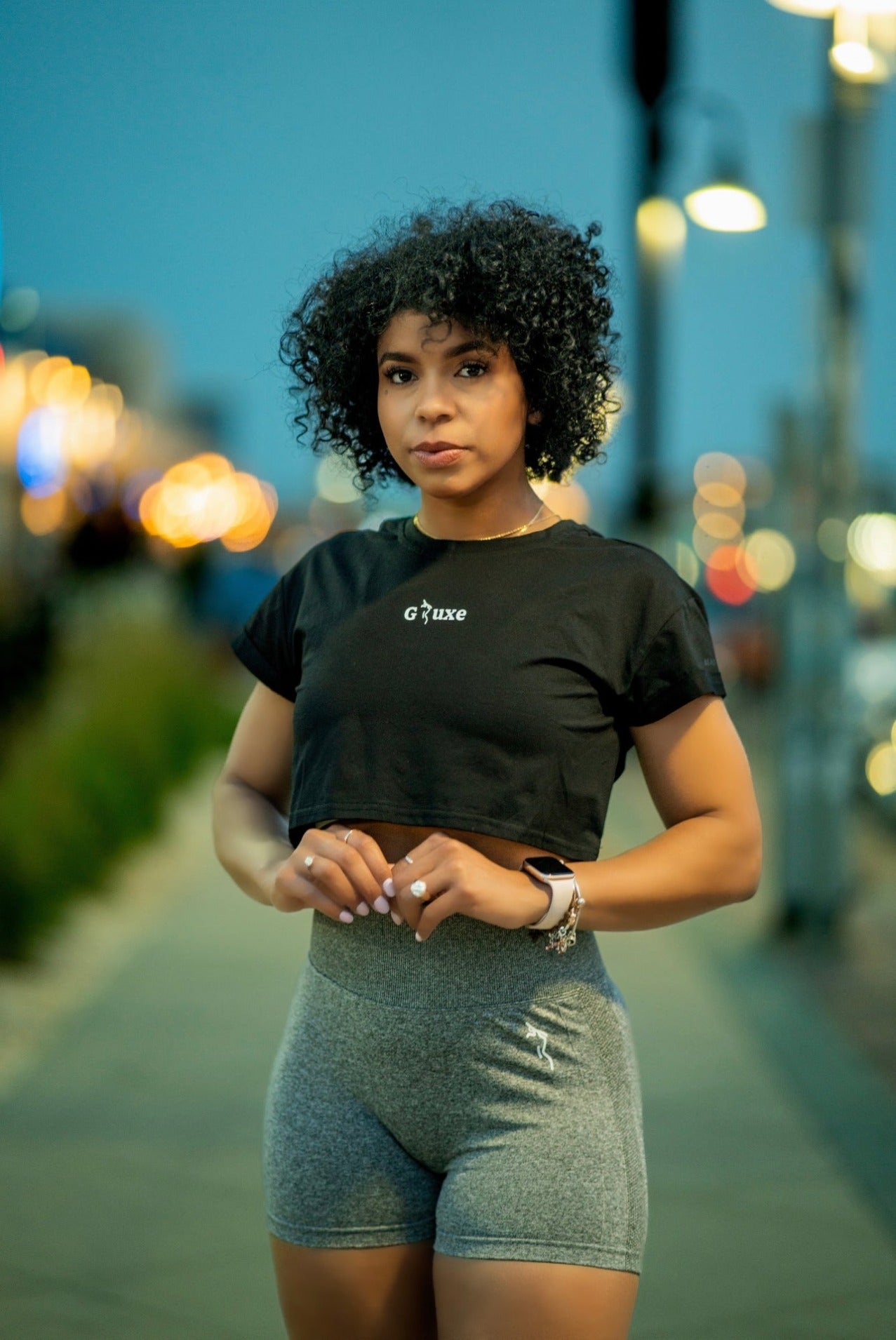 BOXY CROP TOP - BLACK