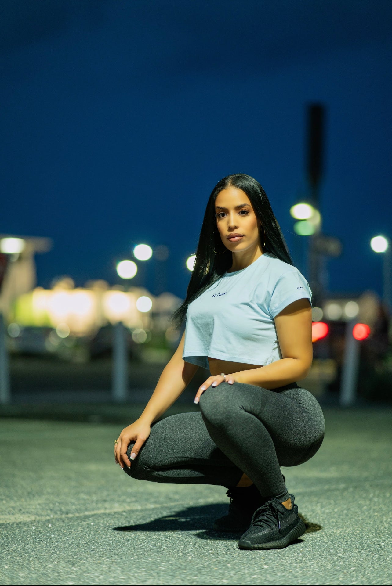 BOXY CROP TOP - CLEAR SKY