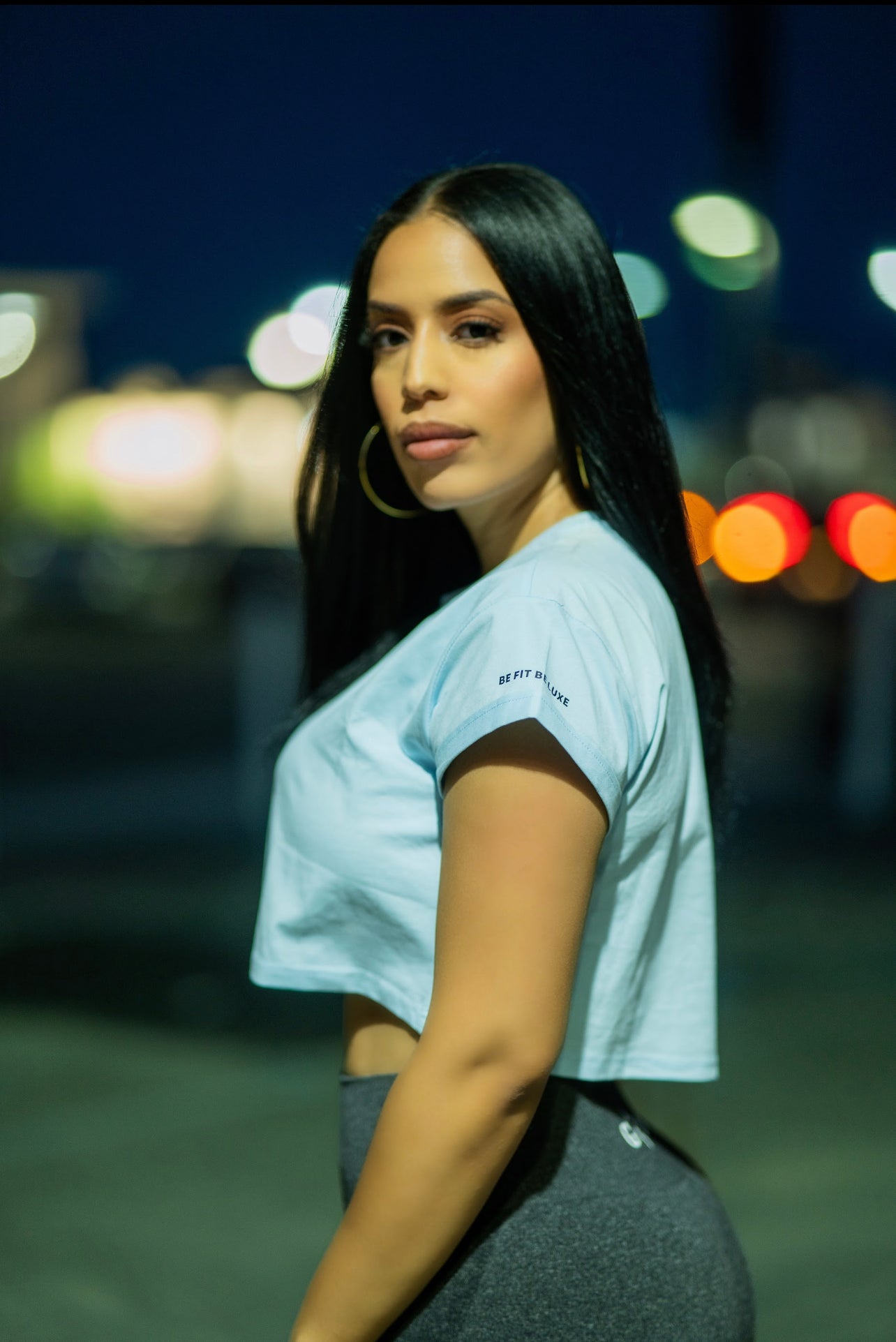 BOXY CROP TOP - CLEAR SKY