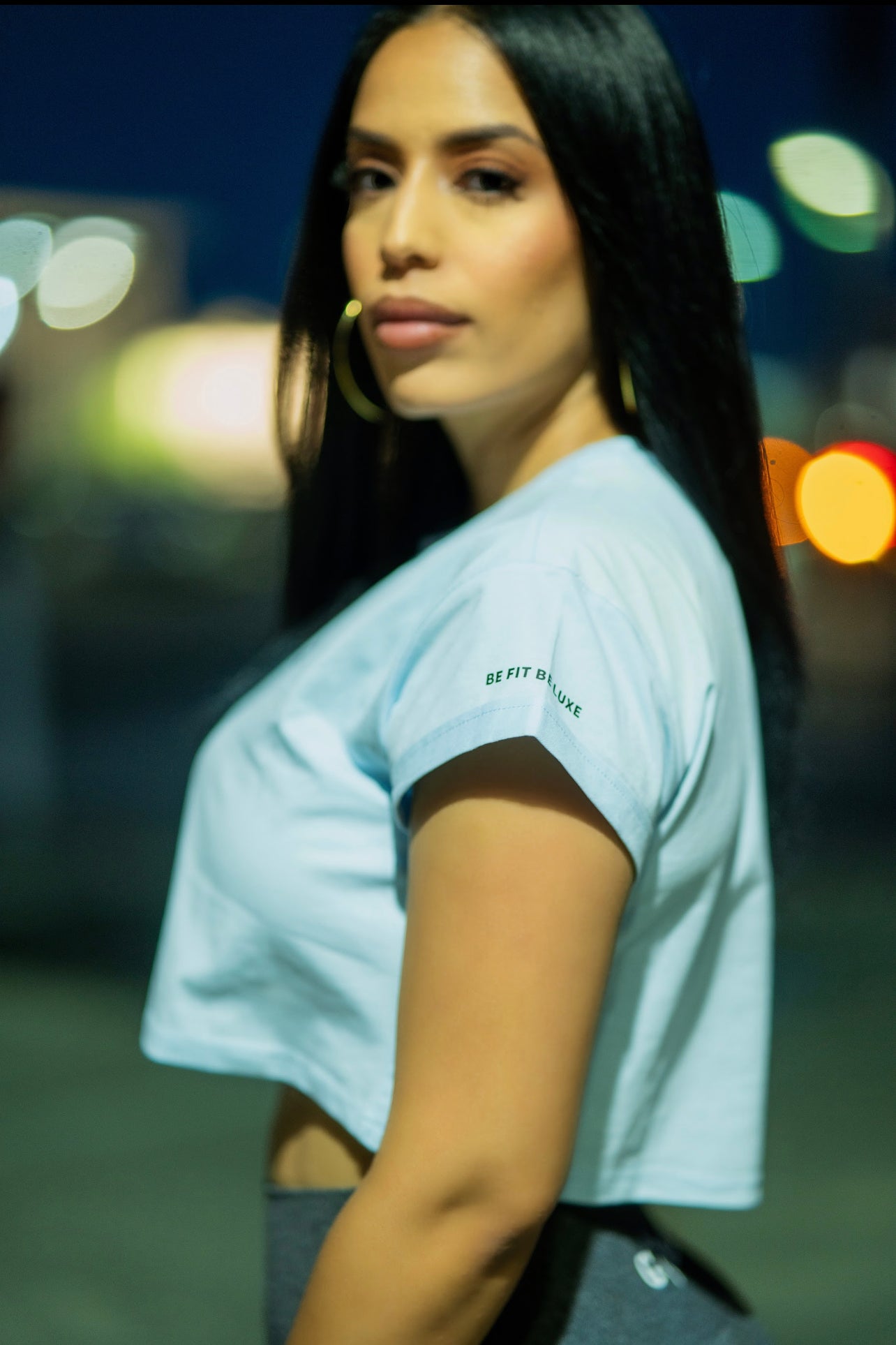 BOXY CROP TOP - CLEAR SKY