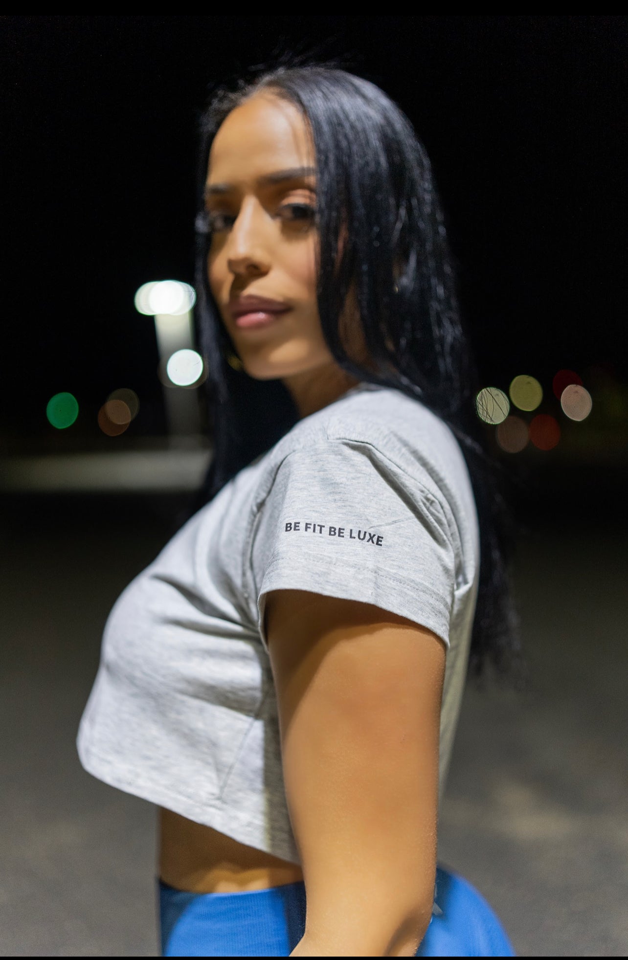 BOXY CROP TOP - GRAY