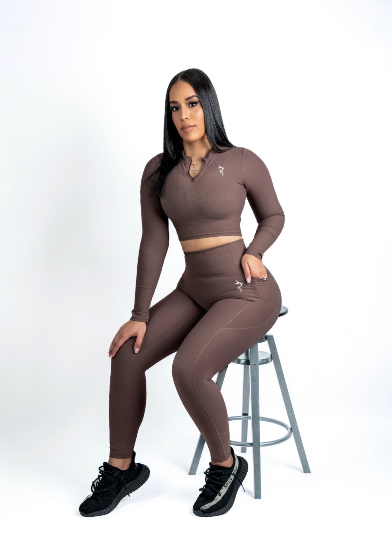 LONG SLEEVE AND LEGGING SET - BROWN