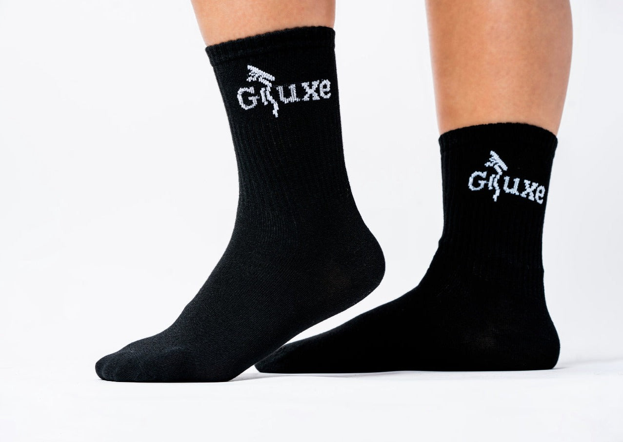 BLACK GLUXE CREW SOCKS