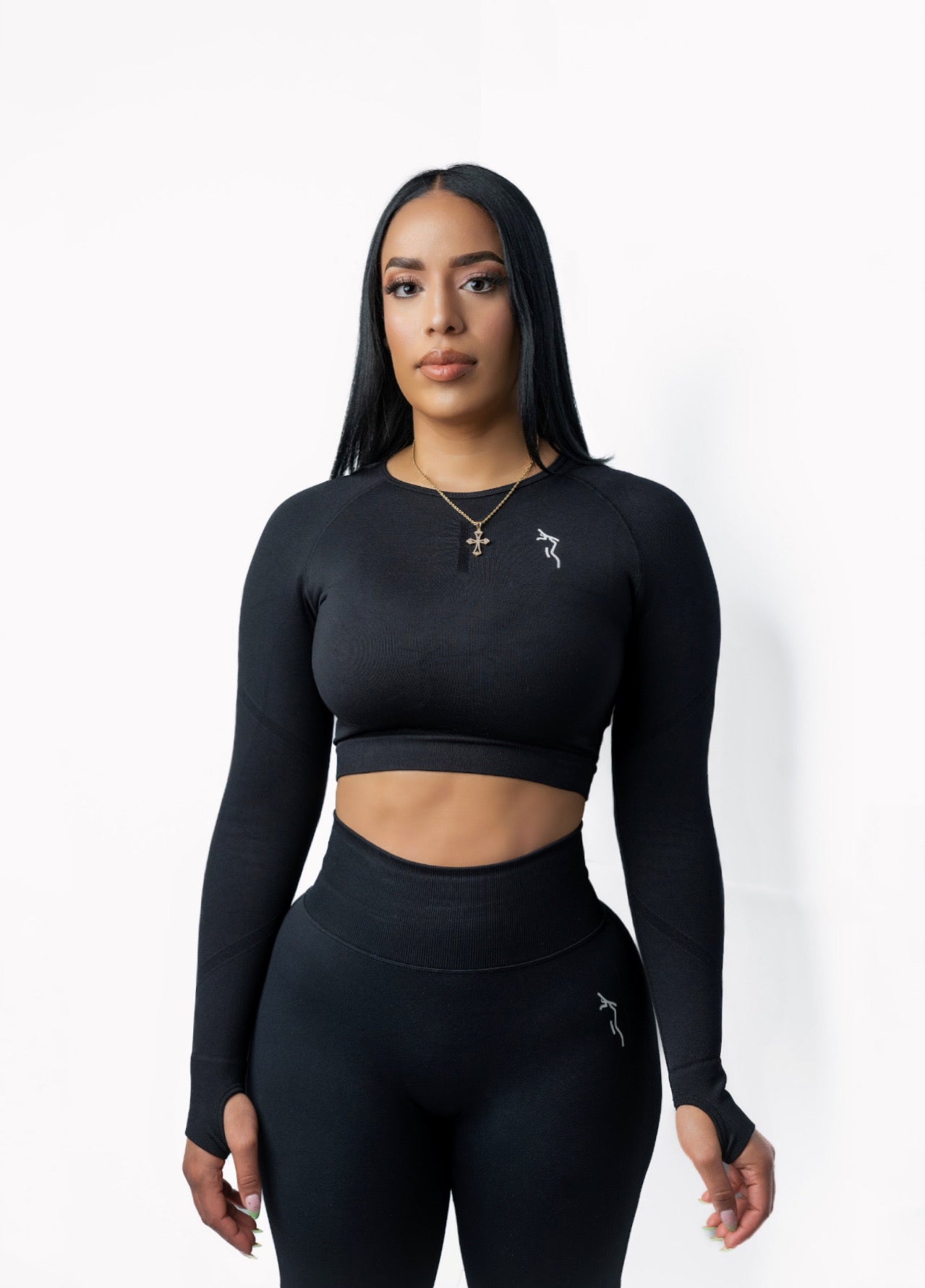 HIGH WAISTED LEGGINGS SET - BLACK