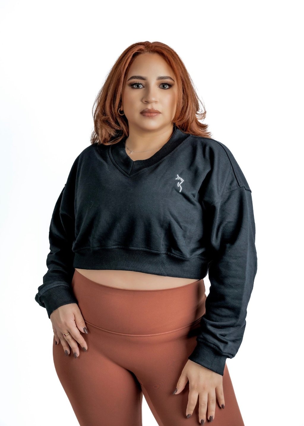 TRAINING CROPPED SWEATER - BLACK