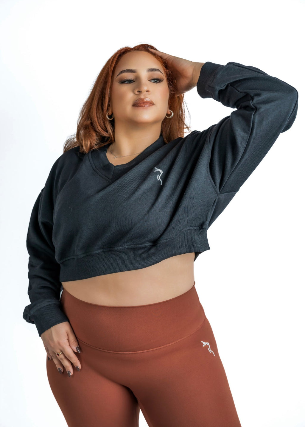 TRAINING CROPPED SWEATER - BLACK