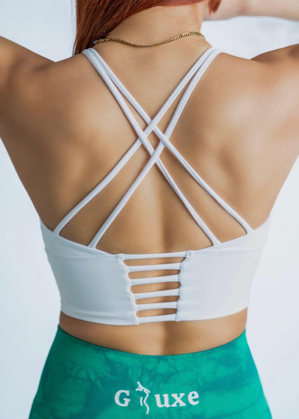 CROSS BACK SPORTS BRA - WHITE