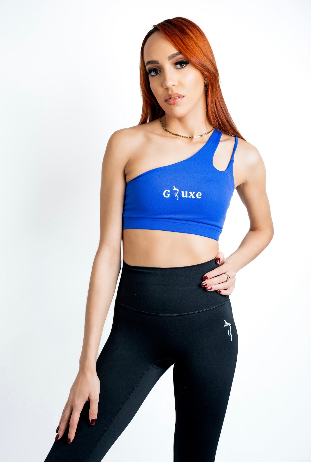 SINGLE SHOULDER BRA - ROYAL BLUE