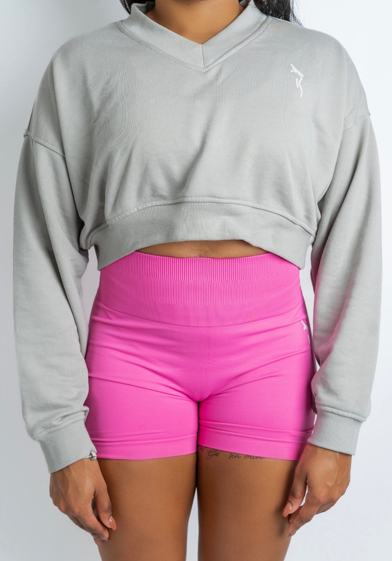 TRAINING CROPPED SWEATER - HARBOR GRAY