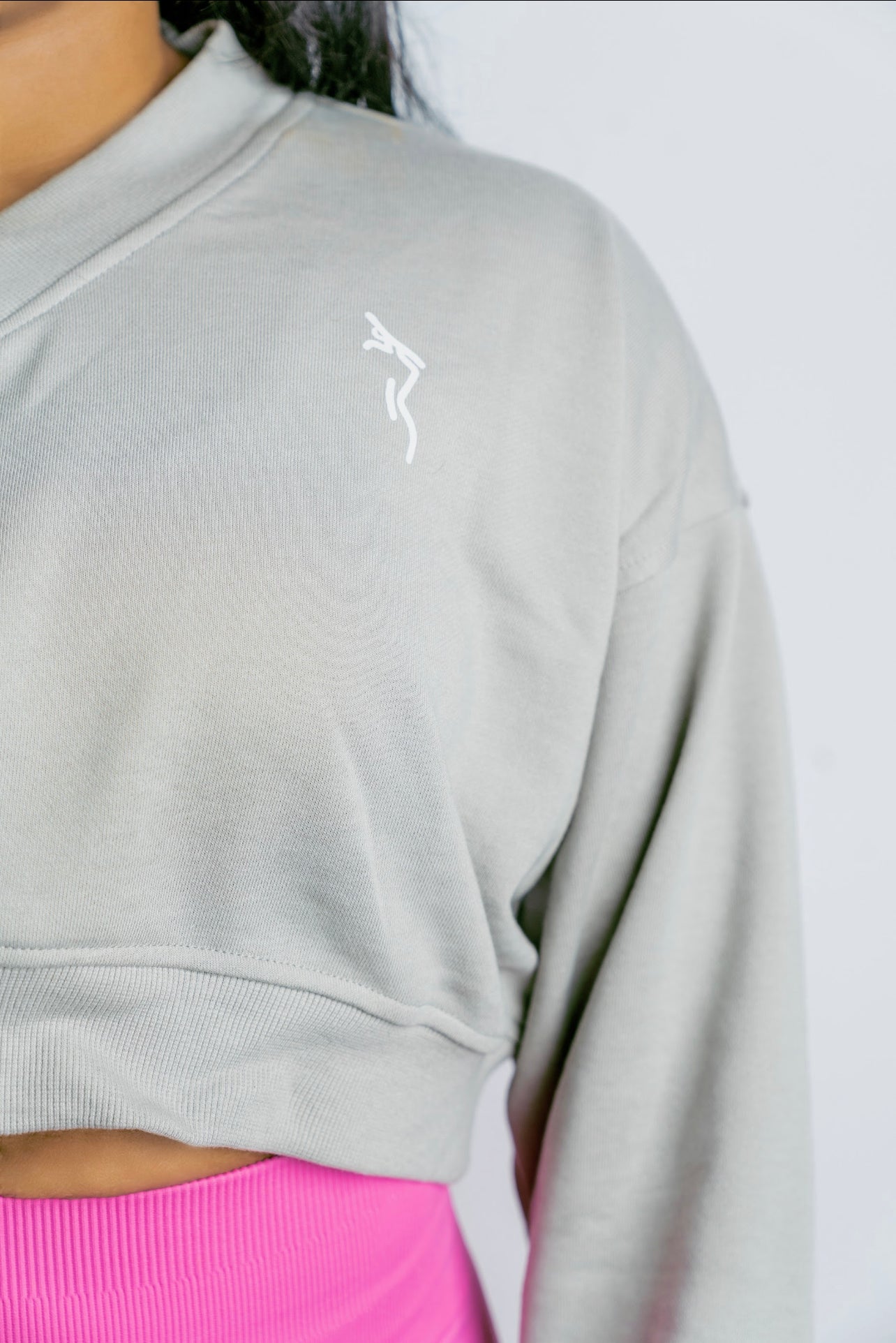 TRAINING CROPPED SWEATER - HARBOR GRAY