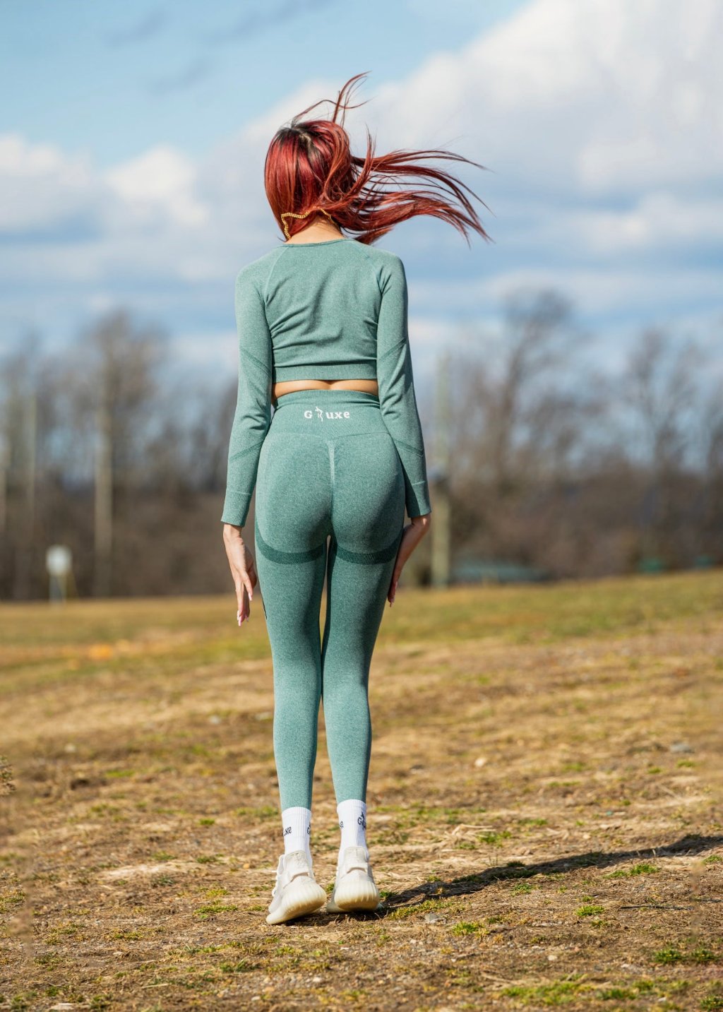 HIGH WAISTED LEGGINGS SET - GREEN LILY