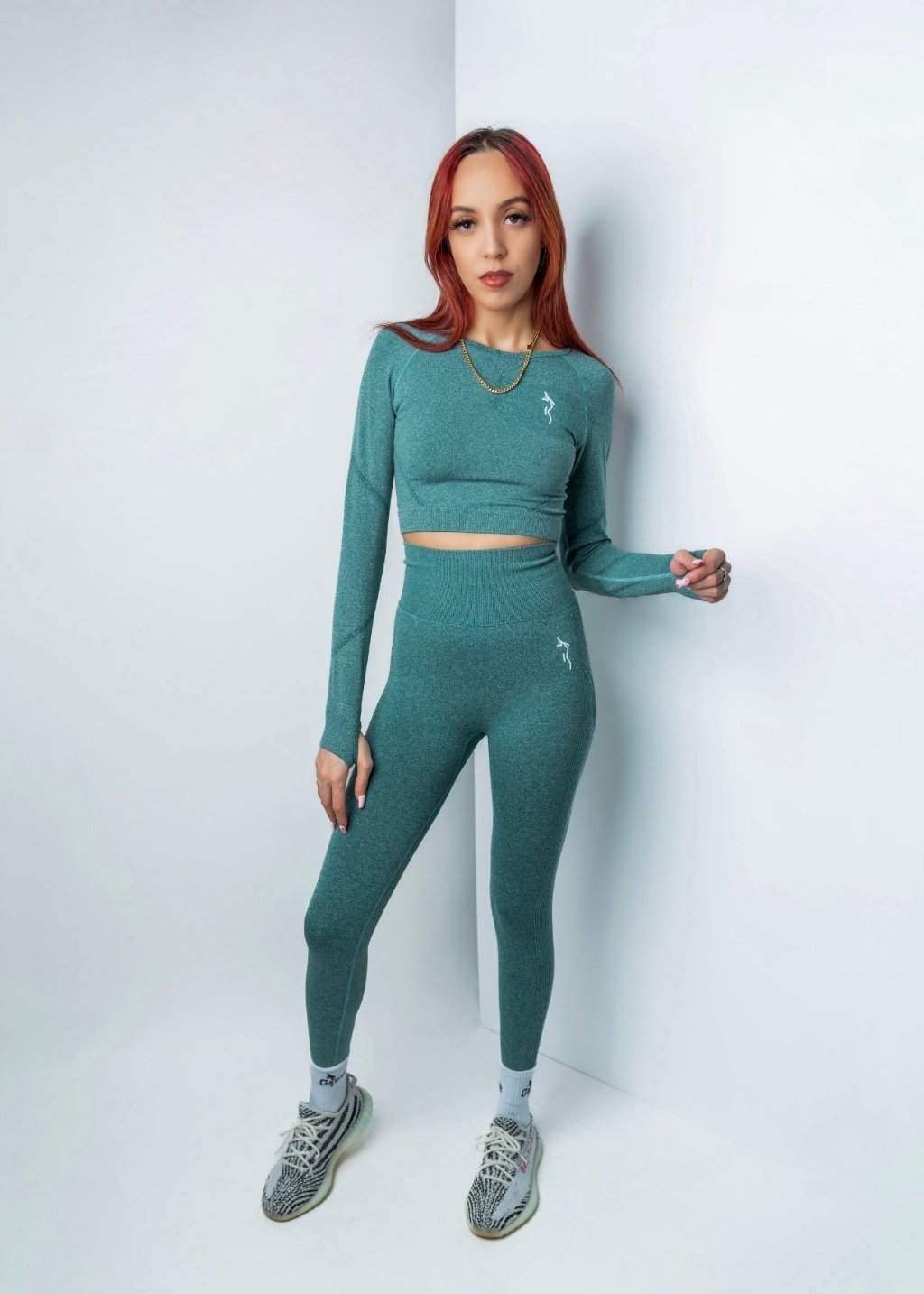 HIGH WAISTED LEGGINGS SET - GREEN LILY