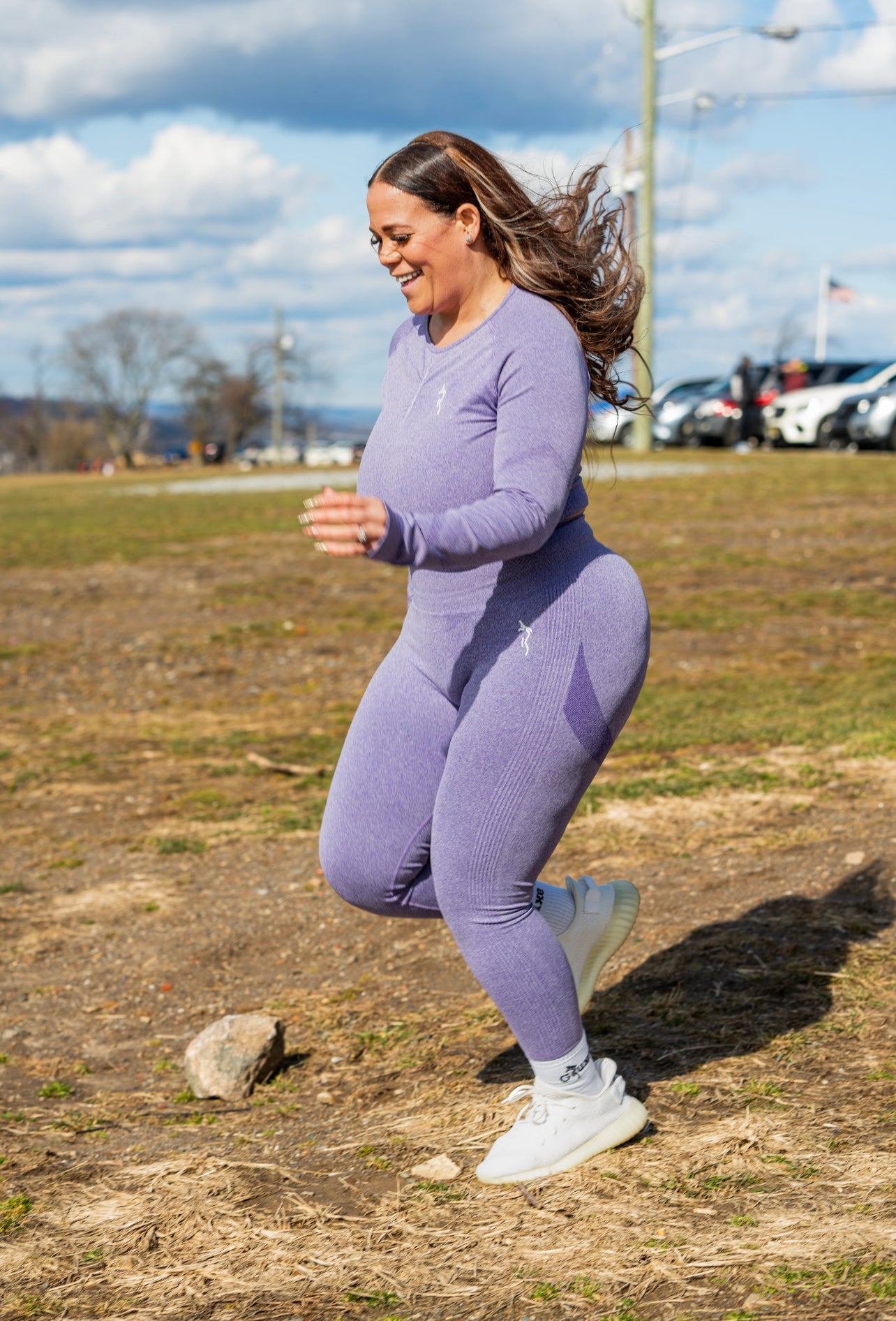 Ariana Grande High Half Pony, super cute @tendu_active lavender outfit +  dancing and sunshine = the ideal Saturday morn! 💕💗💕 . Learn this… |  Instagram