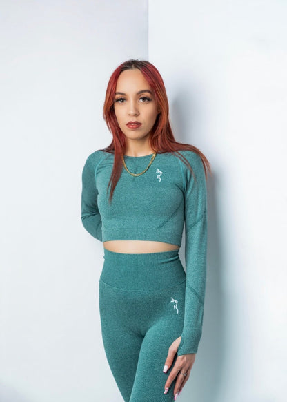 HIGH WAISTED LEGGINGS SET - GREEN LILY